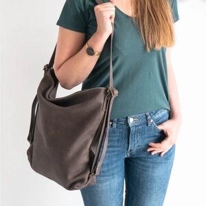 NWOT Convertible Leather Crossbody/Tote/Backpack